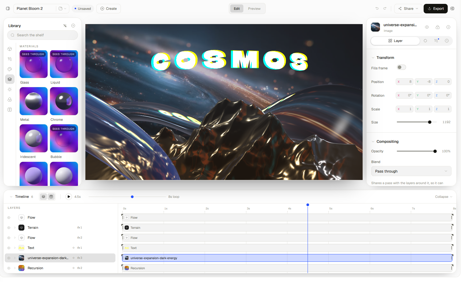 The Visual Playground editor with its canvas, layers and controls