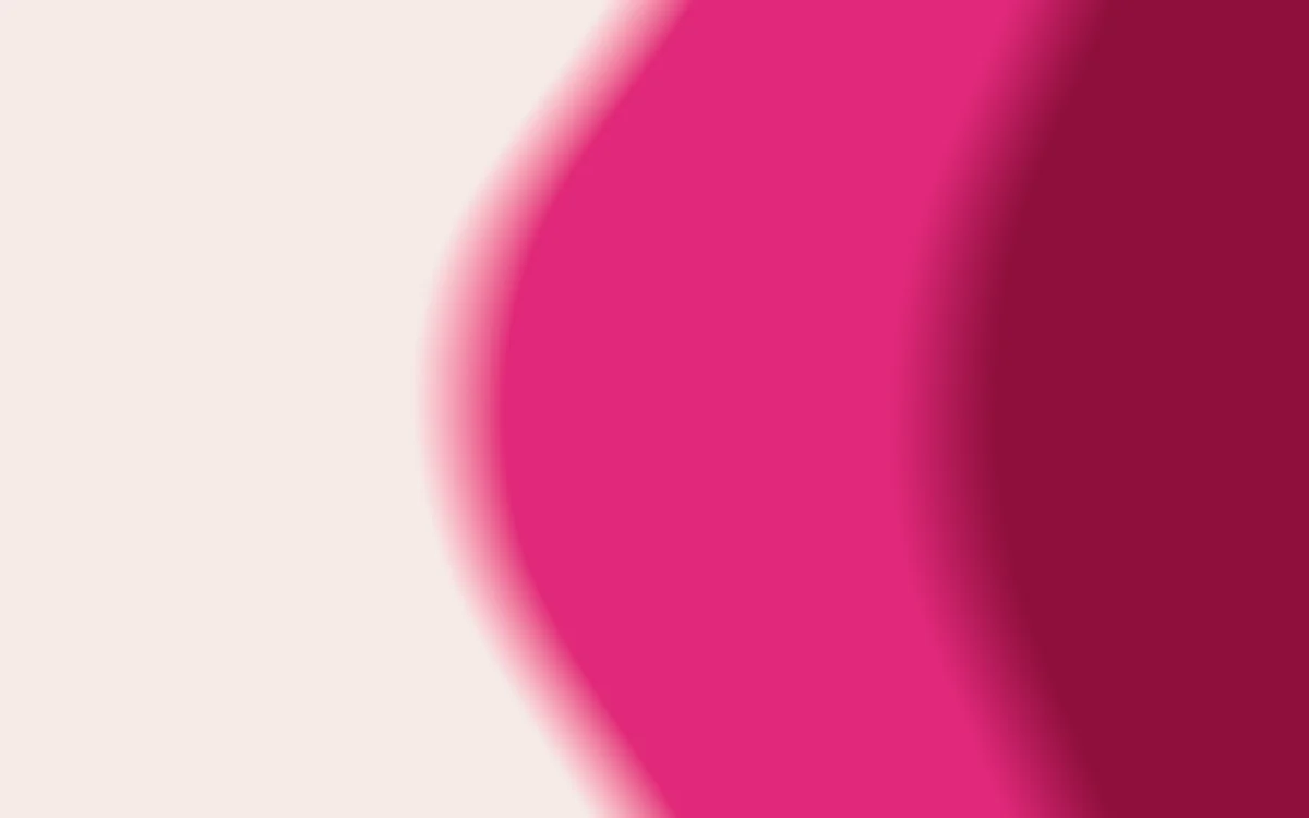 Bloom: A magenta arc bending around cream.
