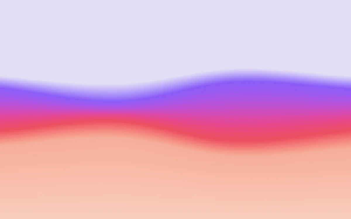 Dusk: Lavender sky, a violet band, a peach horizon.