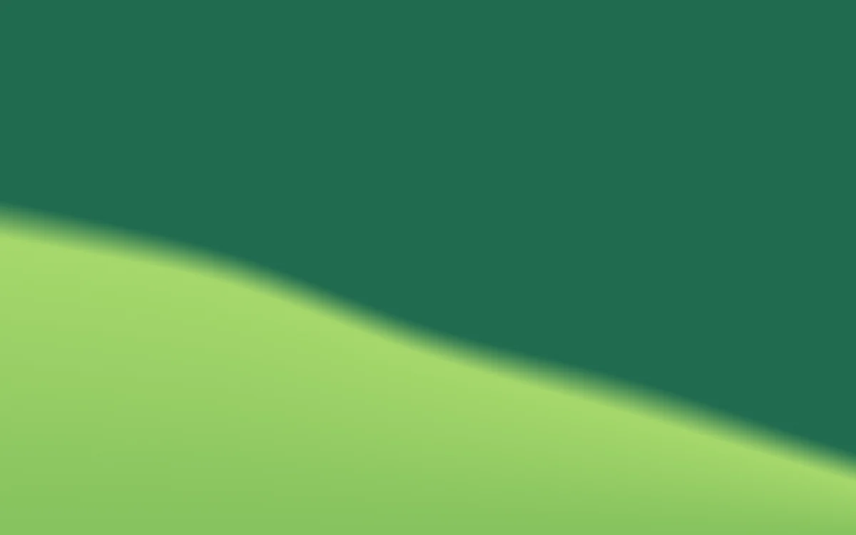 Fern: Forest green with a lime shoulder rising on the left.