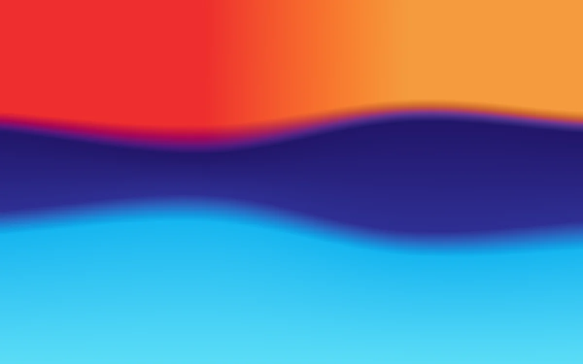 Signal: Red over a navy band over clear cyan.