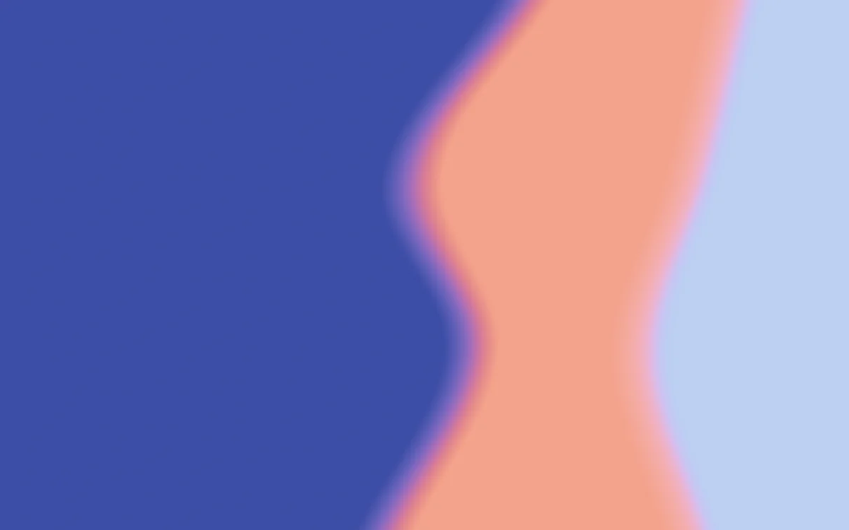 Tide: Coral rising through indigo and pale blue.
